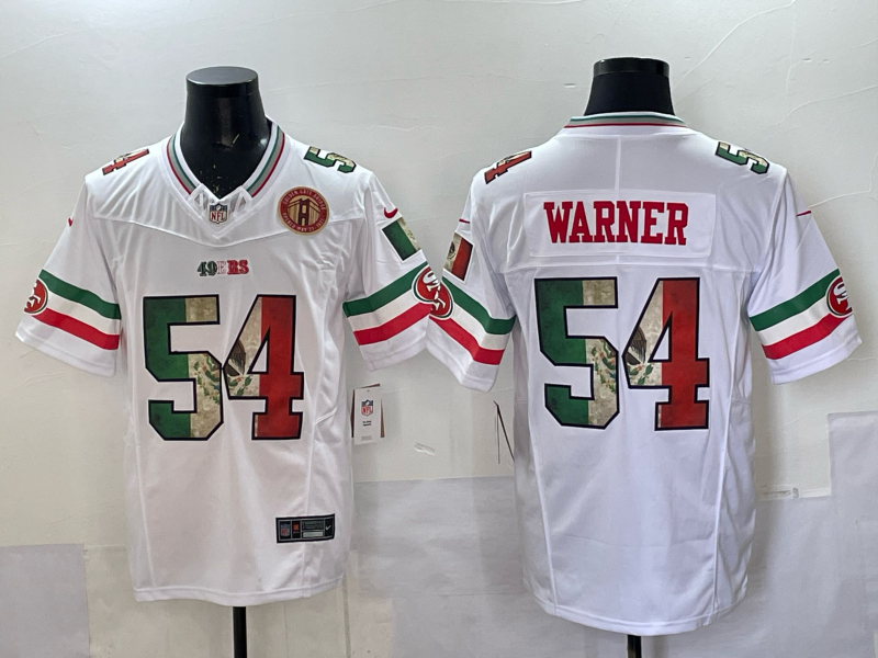 Men 2025 Nike San Francisco 49ers #54 Warner white Mexico Limited NFL Jersey 008